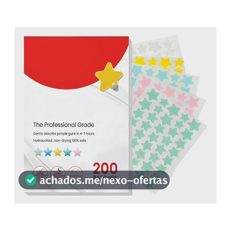 200x Adesivos P/ Acne Seca Espinha Inflamada - Estrelas Normal Noite