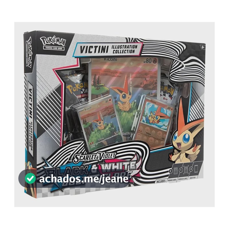 Coleção de ilustrações Pokémon Tcg Victini 4 pacotes+promoções Coleção de ilustrações Victini em inglês