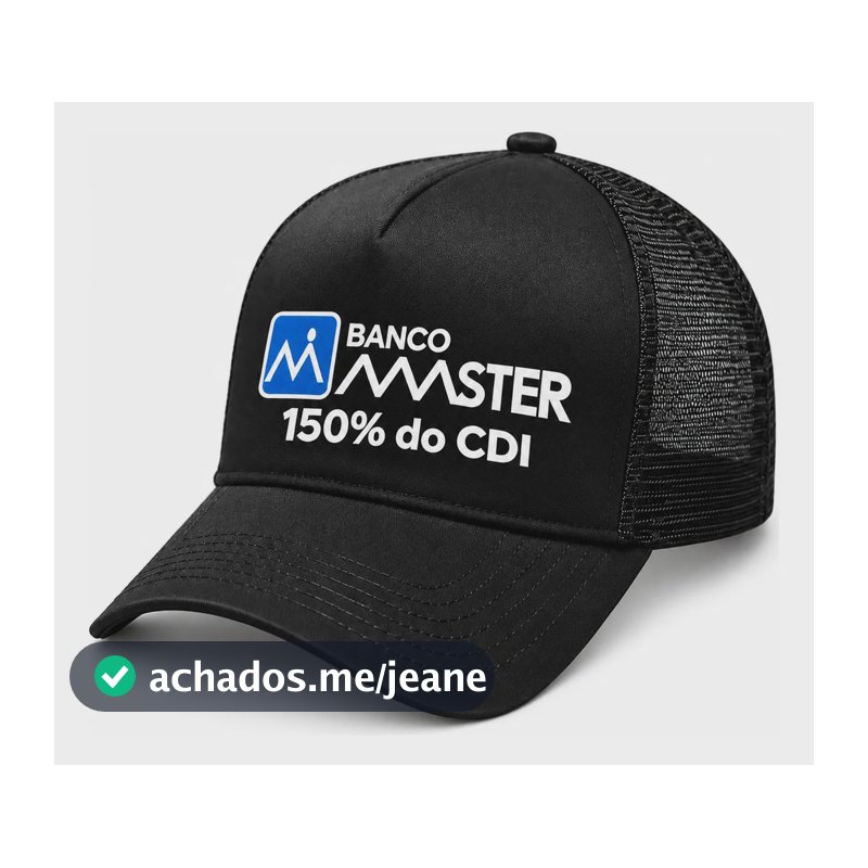 Boné Trucker Banco Master 150% Do Cdi Meme Vorcaro Unissex Preto Un