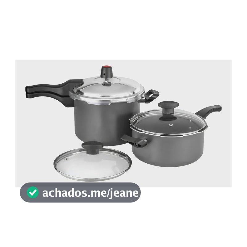 Jogo De Panelas Cozillar Pressão 3 E 4,5 Litros Antiaderente Cor Grafite