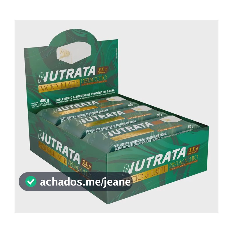 Kit Com 12 Unidades Bacio Di Latte Sabor Pistacche Display 40g Nutrata Pistache