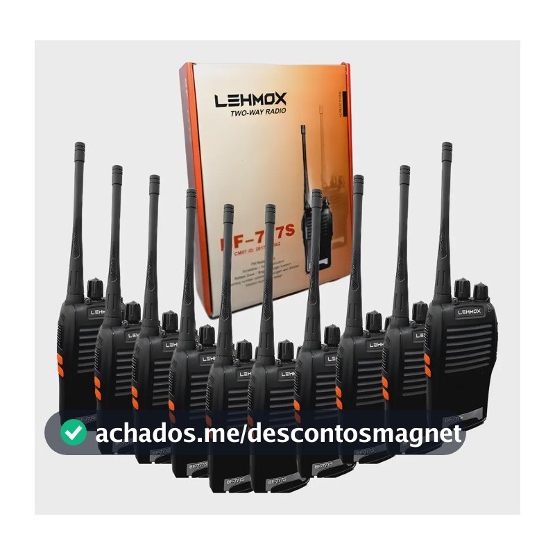 Kit 10 Rádios Comunicadores Baofeng BF-777S UHF 400-470MHz Preto