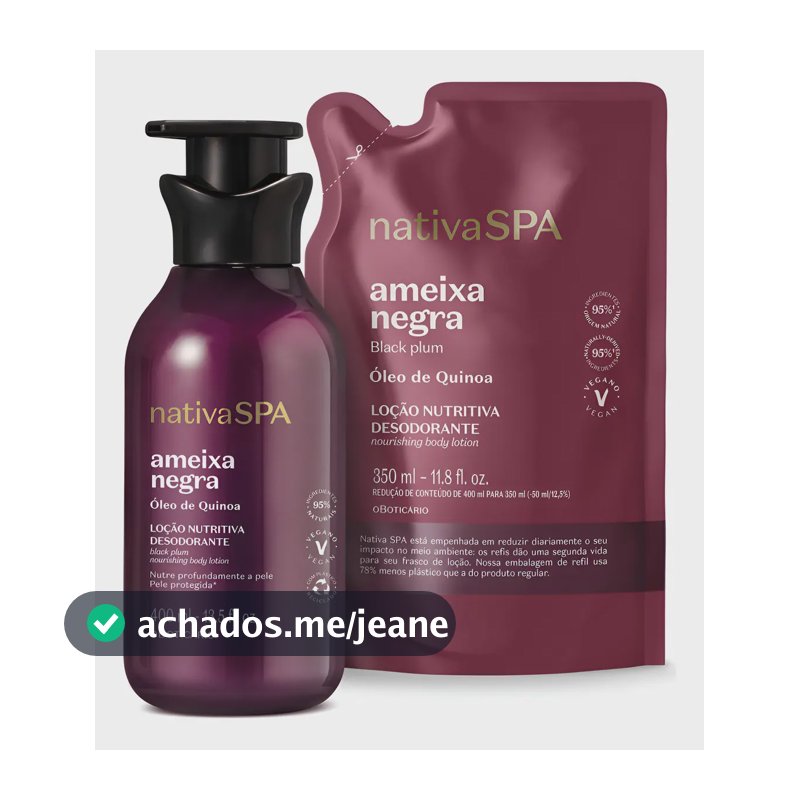 Combo Nativa Spa Ameixa Negra: Loção Corporal 400ml + Refil 350ml