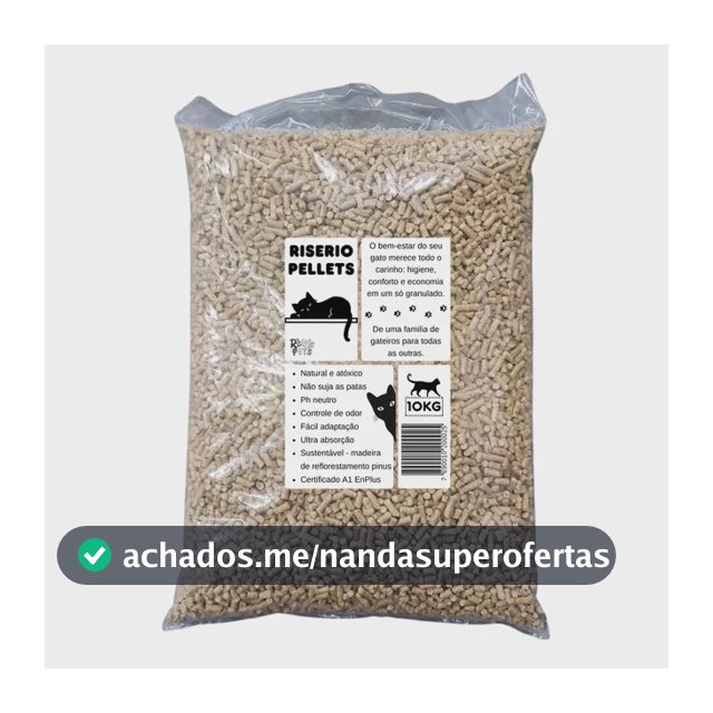 Areia Granulado De Madeira Premium Certificada 10kg Gatos