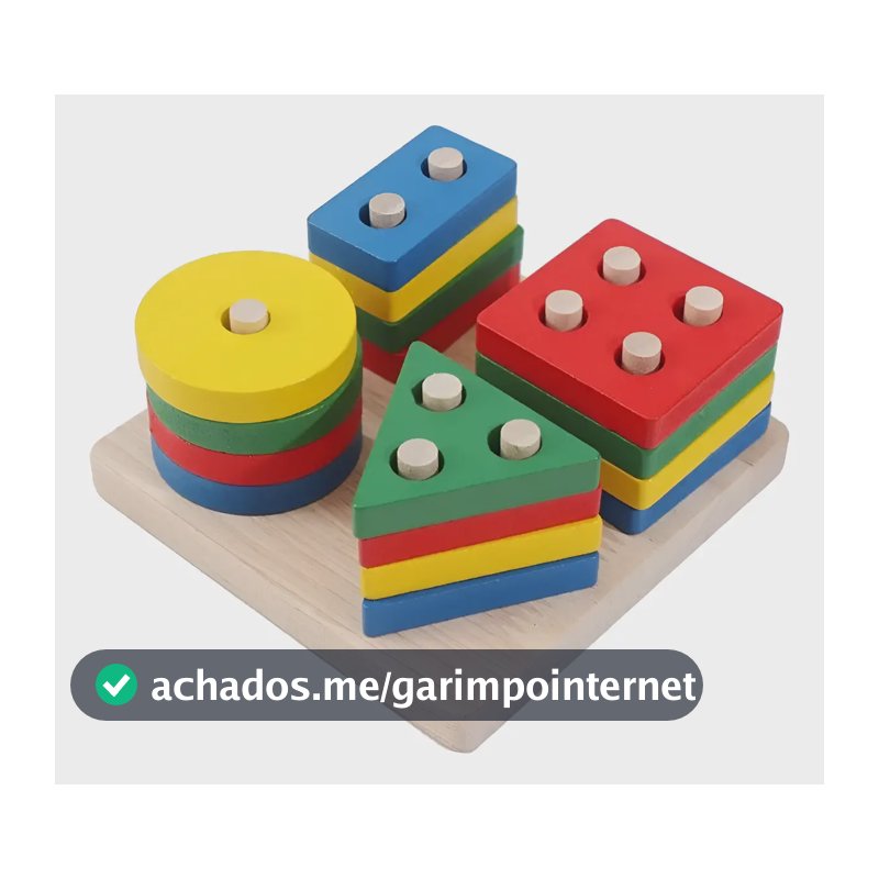 Brinquedo Pedagógico Educativo Encaixe Formas Geométricas Cor Colorido