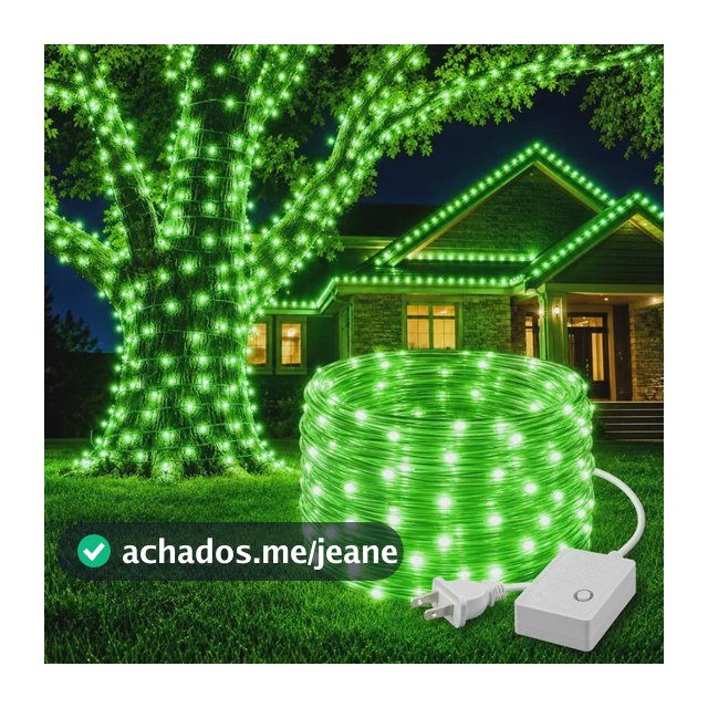 30m Cordão Luz 300leds Fio Fada Pvc Prova Dágua 110v/220v Verde 127/220v