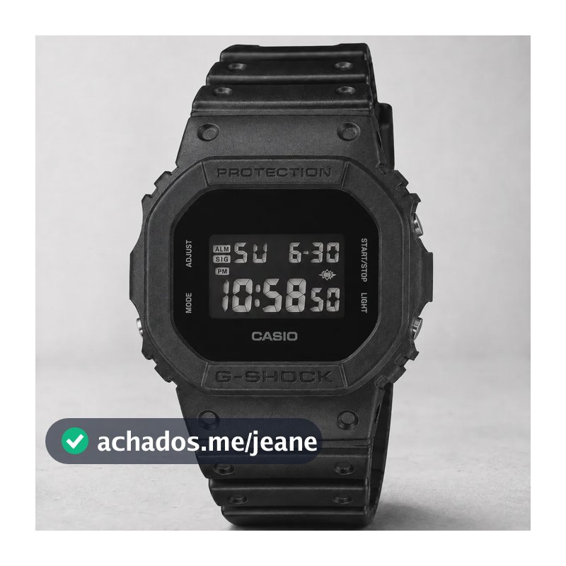 Relógio Casio G-Shock DW5600BB-1DR Digital Preto Original 200m Resistente a Impactos Pulseira de Resina Cronômetro Alarme Timer Iluminação LED