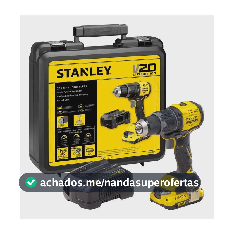 Parafusadeira Furadeira de Impacto Stanley SBD716D1K-BR