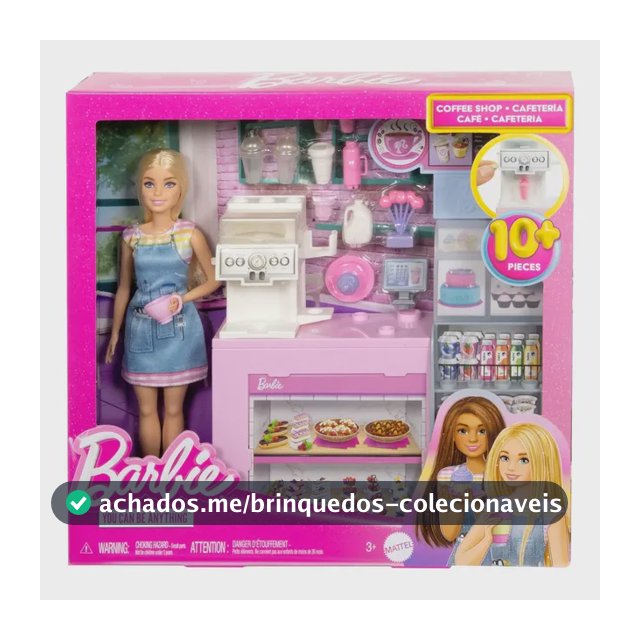 Playset Cafeteria Da Barbie Com Boneca Barista Mattel Multicolor