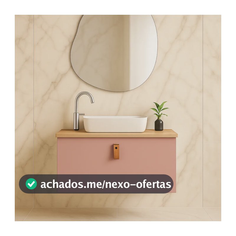 Gabinete Vildrex Mdf Veneza Slim 50x35cm Design Moderno Luxo Pia Sem Cuba Móvel Pitanga Quantidade De Furos Para Torneira Um Furo