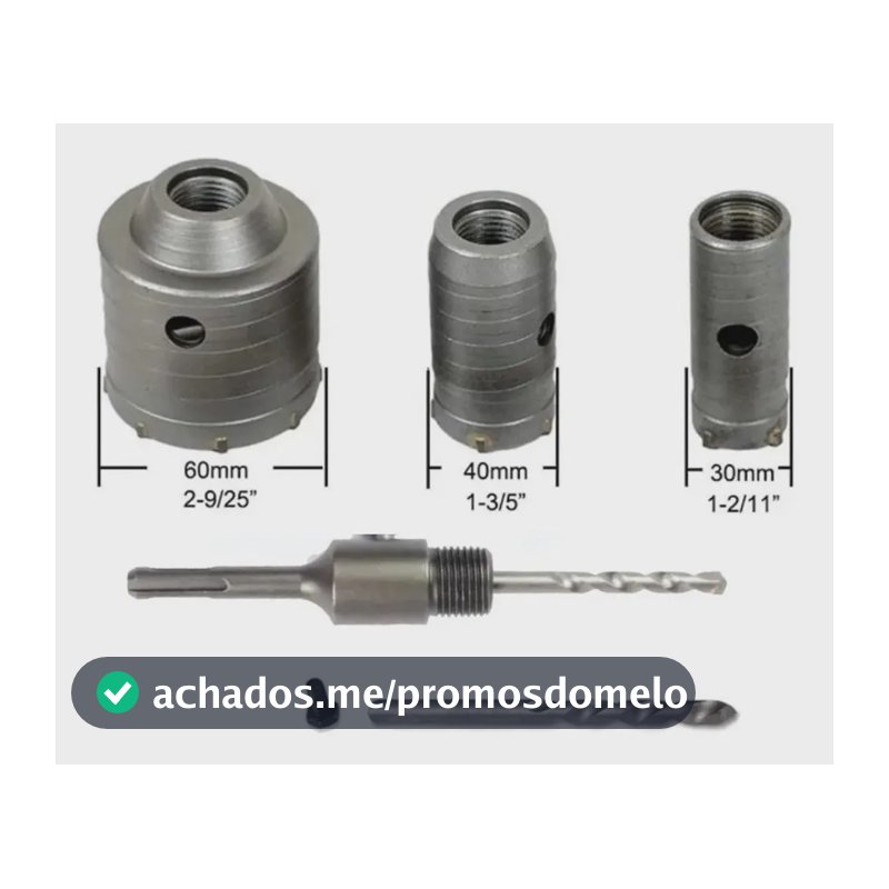 Set De Brocas Pasamuros 30,40,60mm Ext Sds Plus 110mm