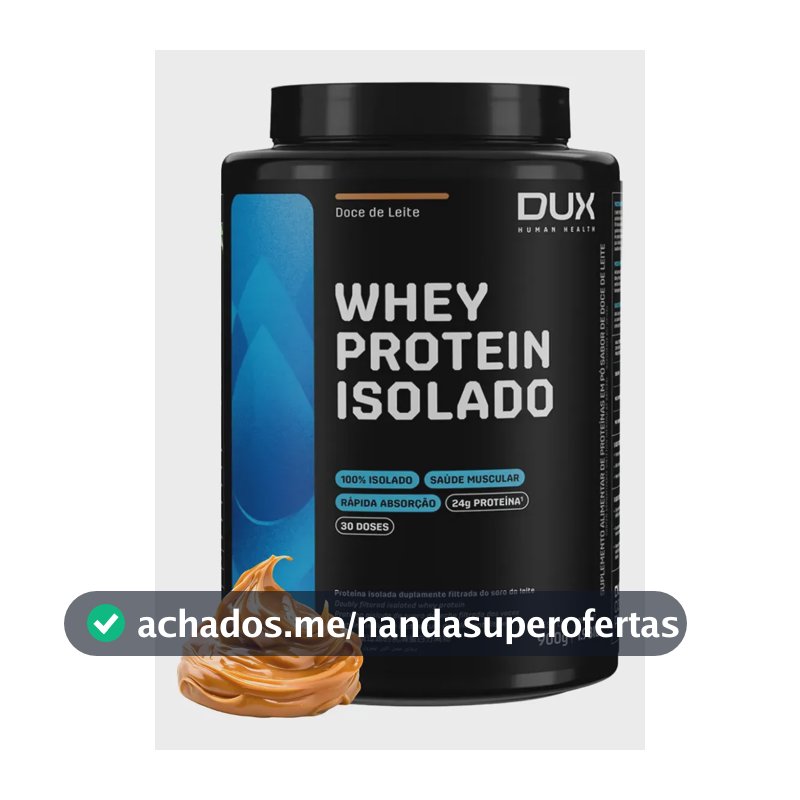 Whey Protein Isolado Sabor Doce de Leite de 900g Dux Nutrition