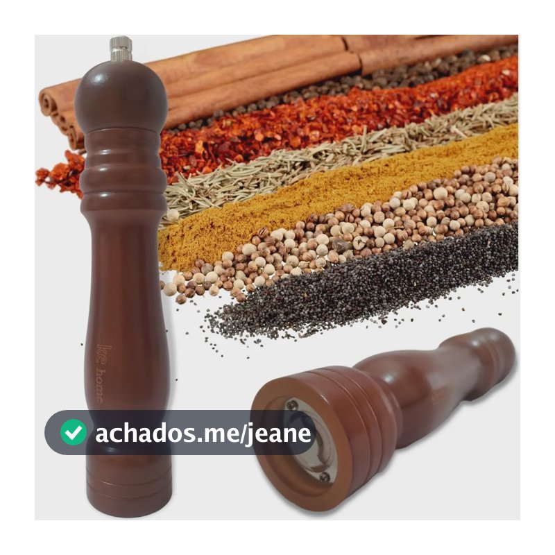 Moedor Manual Ajustável Ke Home Madeira Escura Para Sal E Temperos