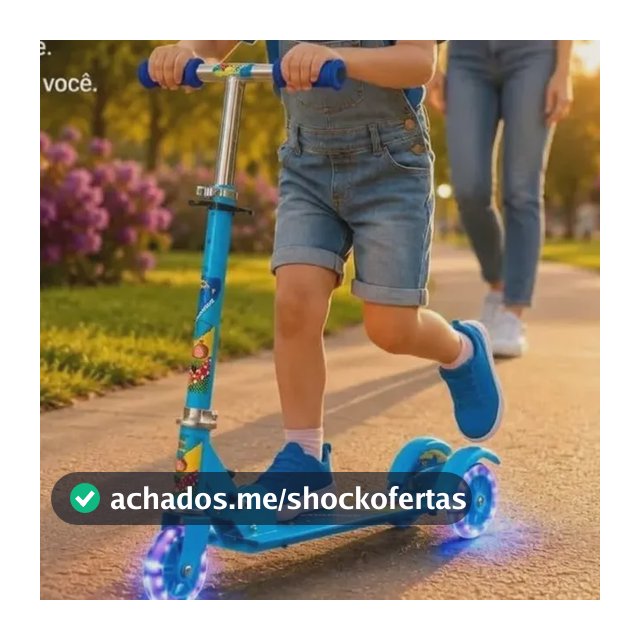 Patinete Infantil 3 Rodas Azul Led Dobrável Ajustável 50 Kg Azul