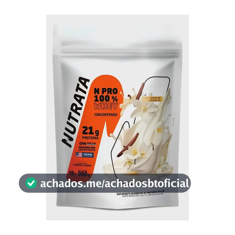 Whey Npro 100% Concentrado Baunilha Nutrata 900g Baunilha
