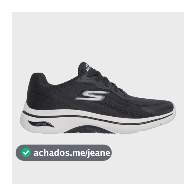 Tênis De Caminhada Masculino Arch Fit 2.0 Skechers Preto/branco Liso 40 Br