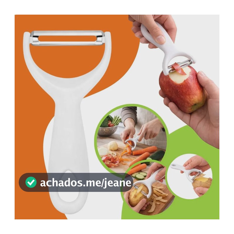 Descascador De Legumes Batatas E Frutas Lâmina Em Inox Branco Gurumania