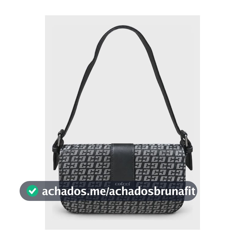 Bolsa Colcci Preta Feminina Monograma Ombro Estruturada Preto Pu Jacquard Onix