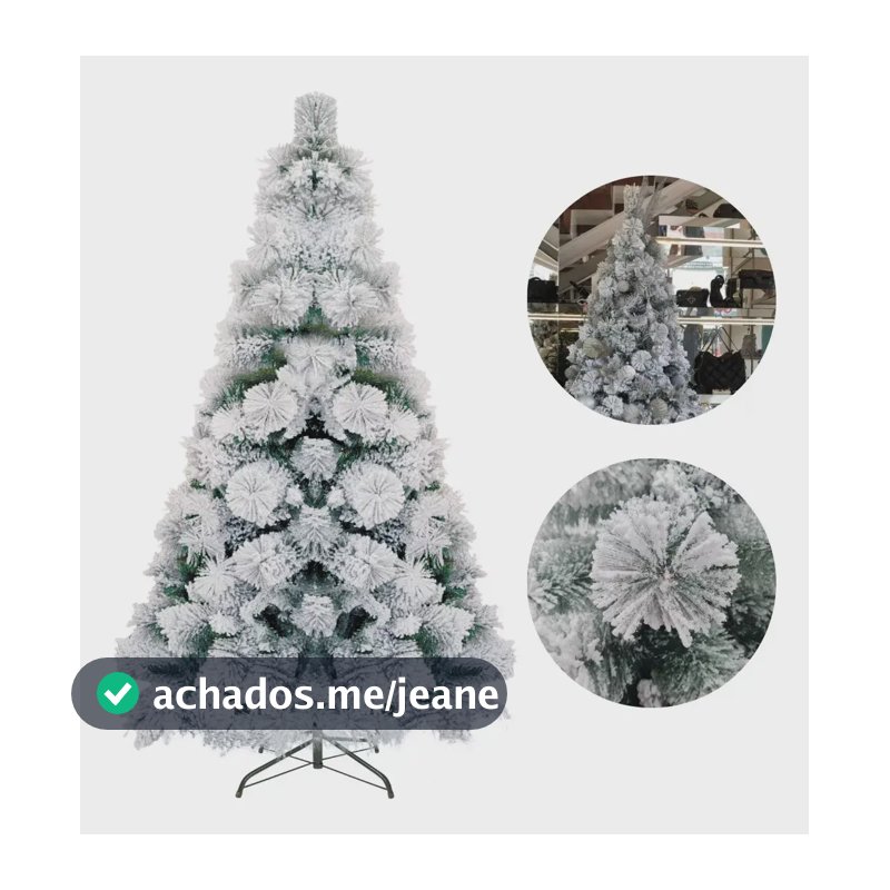 Árvore Natal Luxo Pinheiro Flocada Cacto 1,20m Com 90 Galhos Nevada