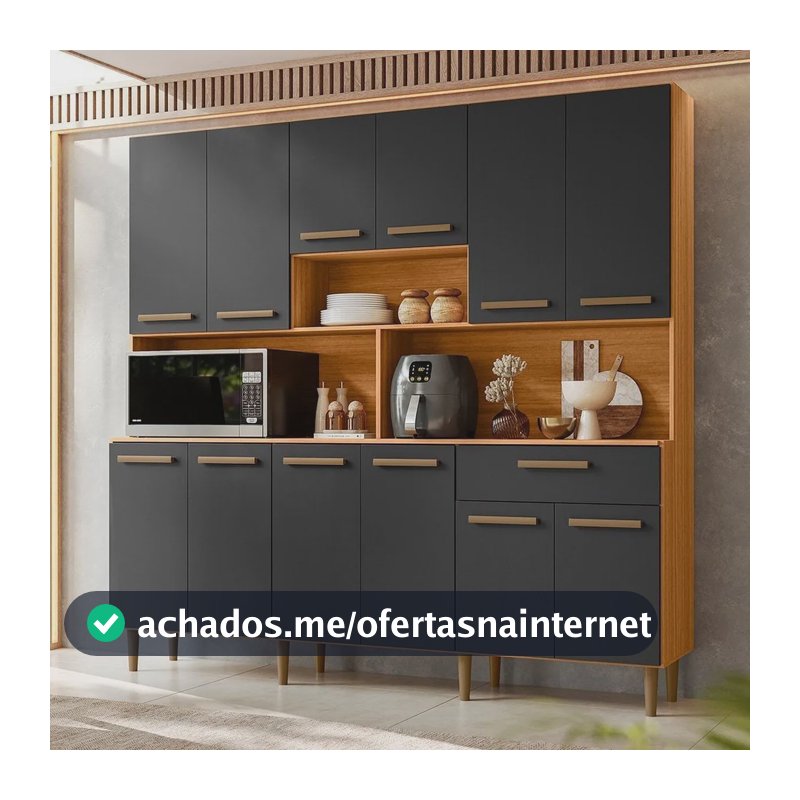 Armário de Cozinha Poliman Móveis Clarice 12 Portas 1 Gaveta
