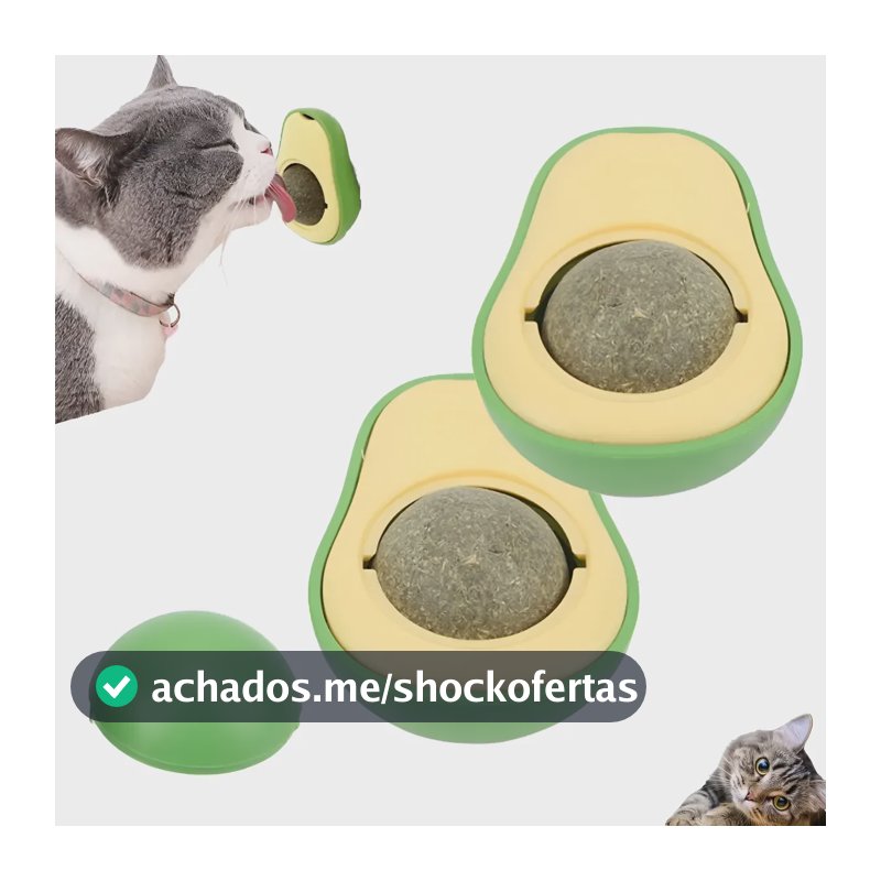 Kit 2 Brinquedo Para Gato Com Catnip Erva Gato Abacate Bola Verde