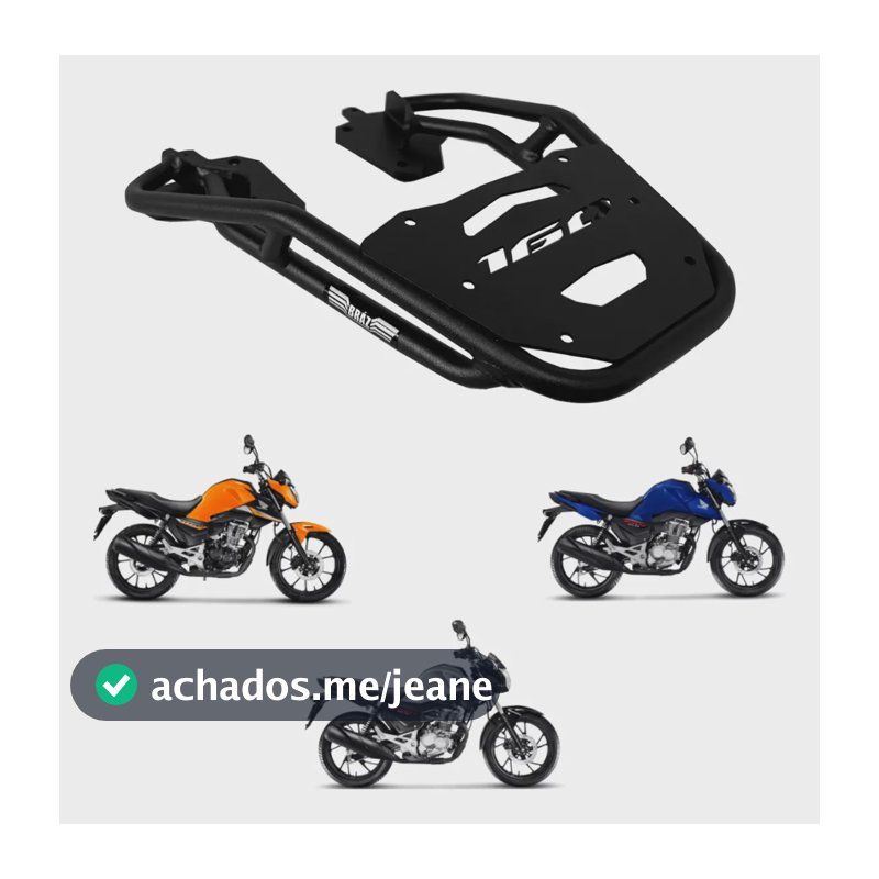 Suporte Traseiro Honda Cg 160 Fan Titan Start 2025+ Bráz Preto