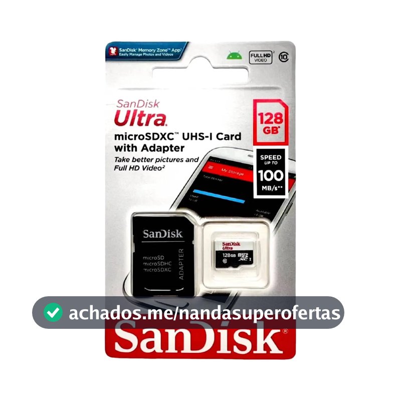Cartão Memória 128gb sandisk original Ultra 100mbs Sandisk