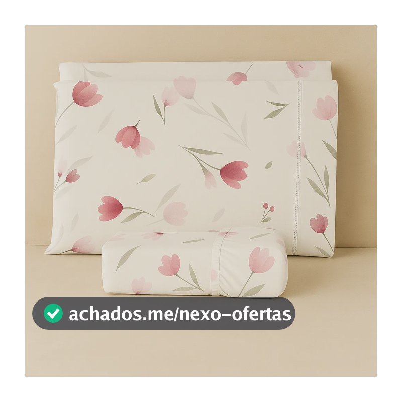 Jogo De Lençol Casal Estampado 3 Peças 100% Algodão Macio Tulipa