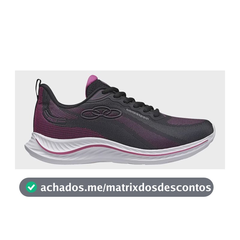 Tênis Olympikus Apolis Feminino Caminhada Leve Confortável Preto/rosa Texturizado 37 Br