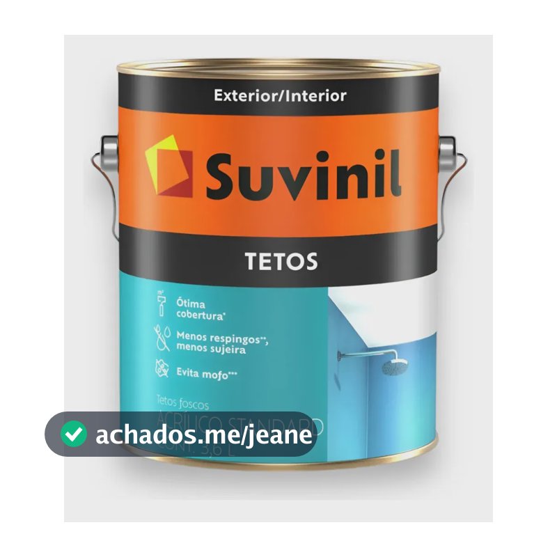 Tetos Suvinil 3,6L Branco Fosco Anti Mofo