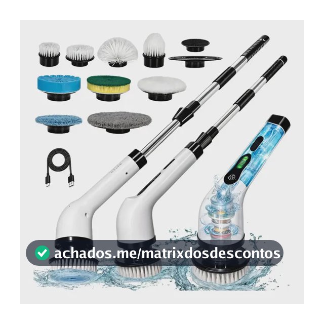 Mop Elétrico 9 Em 1 Escova Esfregão Limpeza 360 Giratório Mop Elétrico Limpeza 9 Em 1