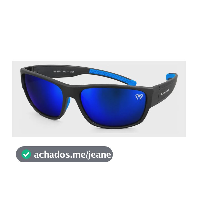Oculos De Pesca Polarizado Indinho Pro Vision Black Mamba Azul Preto