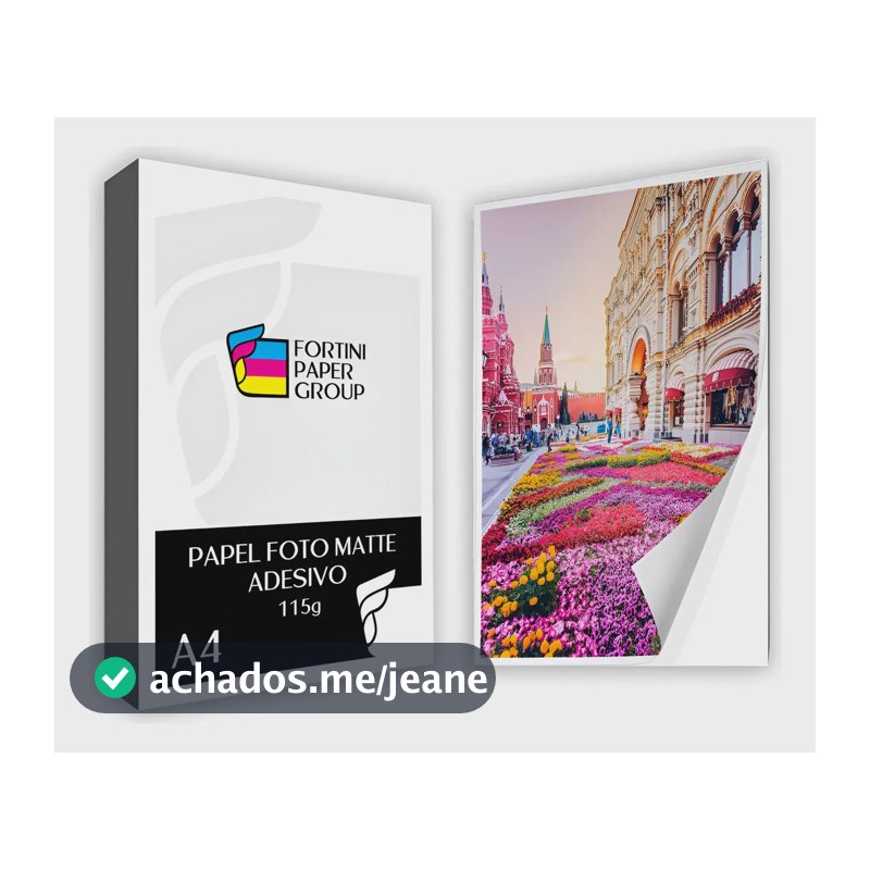 Papel Fotográfico A4 115g Fosco Adesivo Jojo Resistente Água 100 Folhas