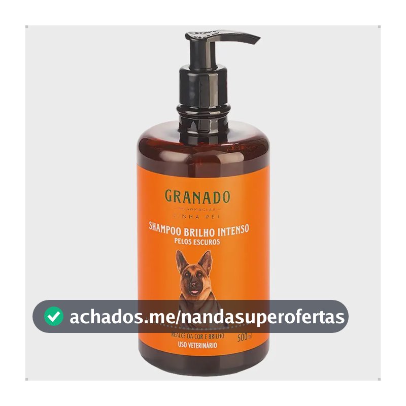 Shampoo Granado Pet Brilho Intenso Pelos Escuros 500ml