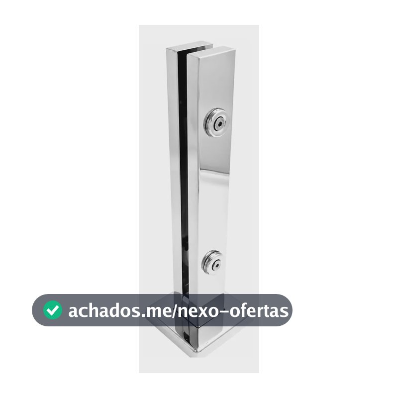 Kit 5 Torres Inox 40cm 2 Furos Guarda Corpo Vidro