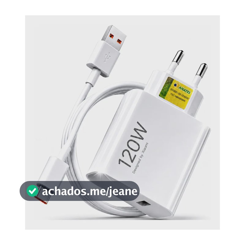 Carregador Turbo 120w Usb-c Para Xiaomi Redmi Poco X7 Branco Branco