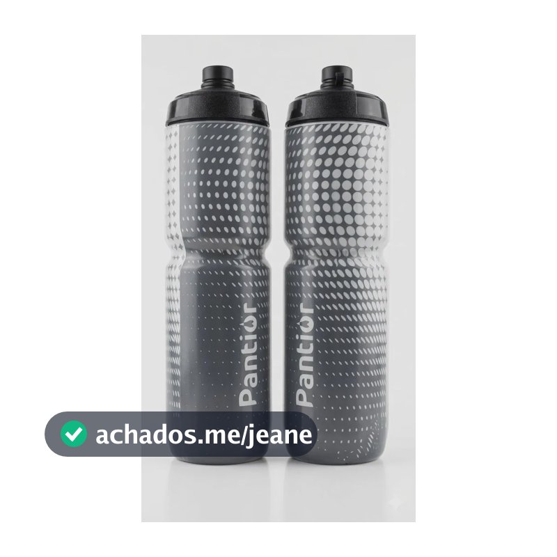 Kit 2 Garrafa Térmica Bike 710ml Bico Automático Higiênico Preto