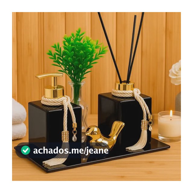 Kit Lavabo Luxo C/ Vasinho Porta Saboneteira E Aromatizador