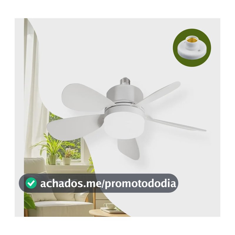 Ventilador De Teto Com Luz Silencioso Controle Remoto Bivolt 42 Cm 50/60hz Branco 127/220v Plástico