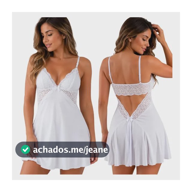 Camisola Sexy Renda Roupa De Dormir Costa Nua Pijama Sensual Branco M