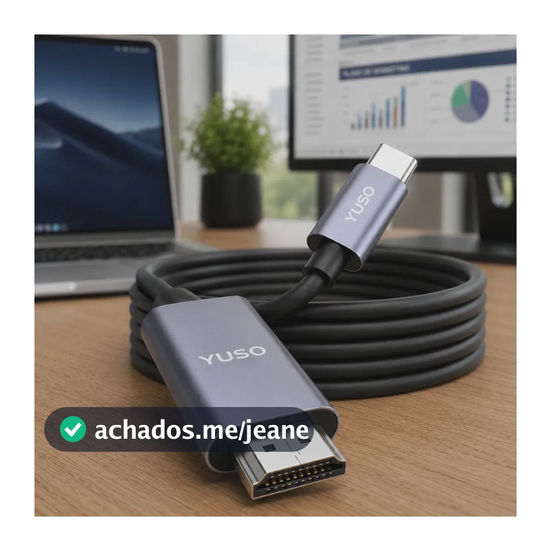 Cabo Usb-c Para Hdmi Adaptador Conversor 4k 30hz Tipo C 2m Monitor E Tv Para Macbook Notebook Celular Macho - Yuso