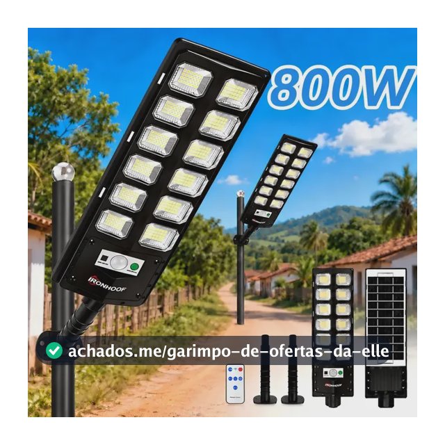 Kit 2 Luminaria Poste Solar 800w Holofote Solar Luminaria Solar Externa Com Controle