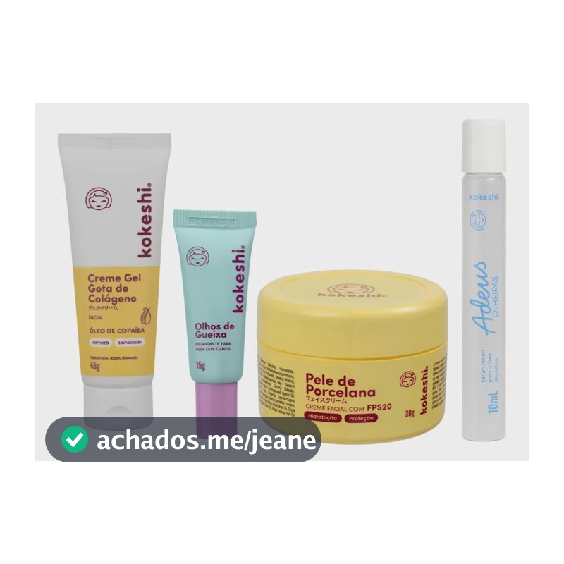 Kit Skincare Anti Olheiras Kokeshi Cuidados Essenciais
