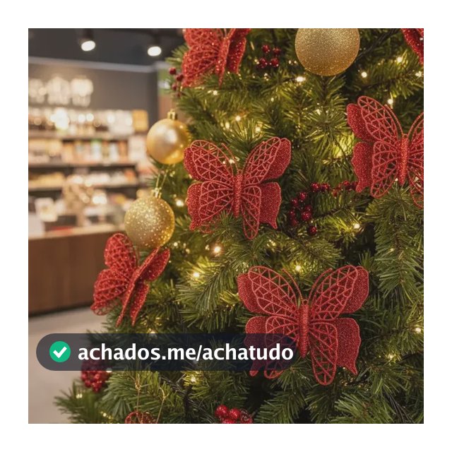 Kit 6 Borboletas 10 Cm Brilhantes Enfeite Árvore De Natal