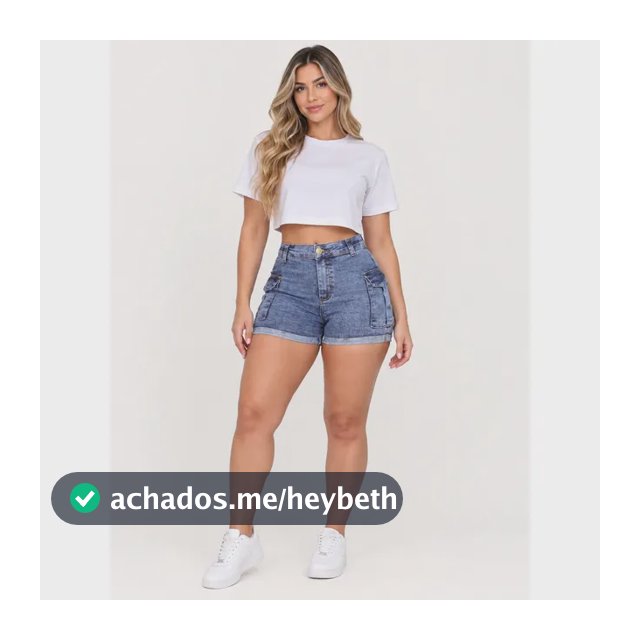 Short Jeans Feminino Cargo Levanta Bumbum Cintura Alta