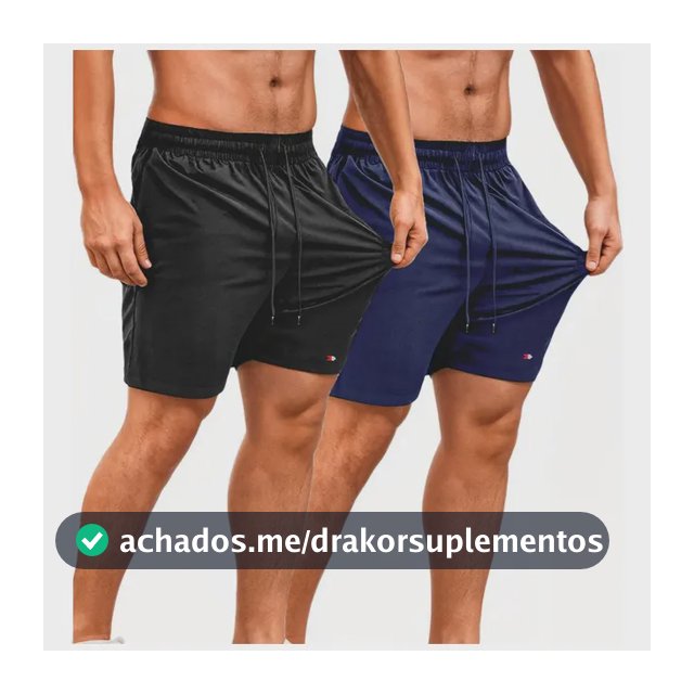 Kit 2 Shorts Bermuda Tactel Elástico Sandrini Academia Sport