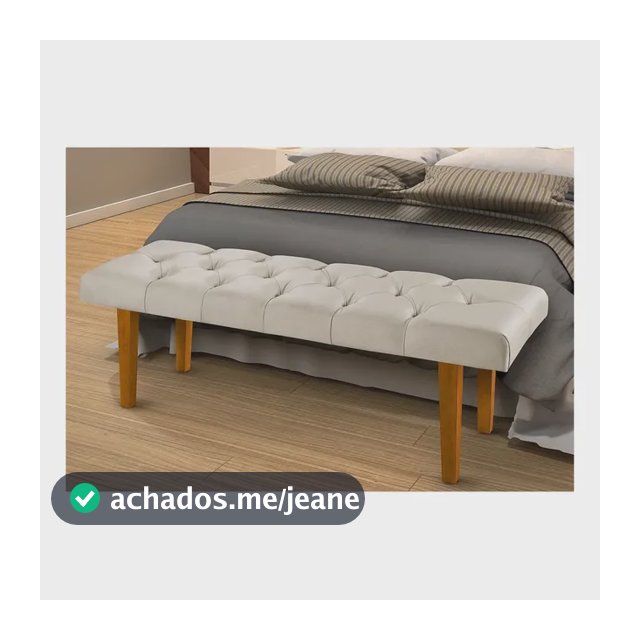 Banco Recamier Capitonê Veludo Pés Madeira Paris 130cm
