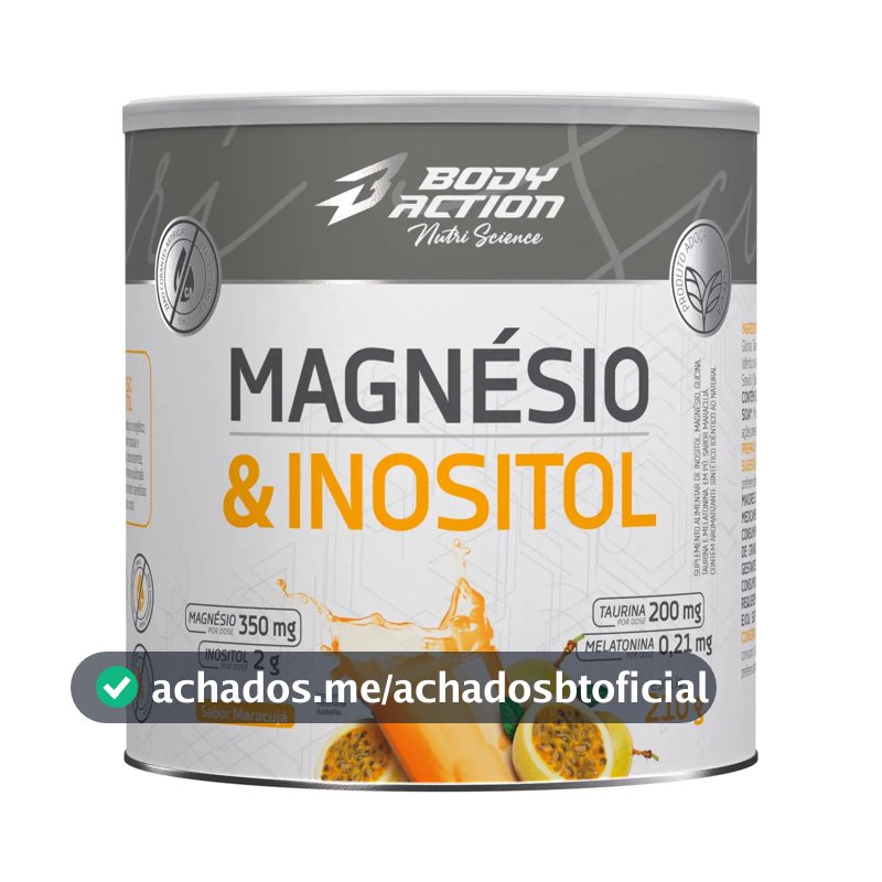 Mineral/Vitamina Bodyaction Nutri Science Magnésio E Inositol Taurina Melatonina 210g em pó sabor Maracujá x 210g