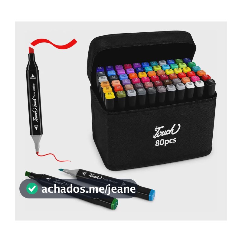 Canetinha Para Colorir Ponta Dupla Com 80 Cores Touch Sortidas (80 Cores)