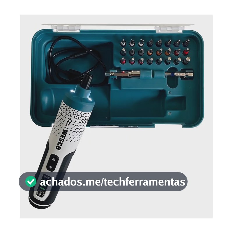 Parafusadeira A Bateria 3,6v C/ Estojo E 24 Acessórios Wesco - WS2001
